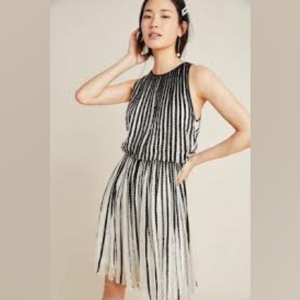 Anthropologie Martinique Halter Dress Geisha Designs size 8 $240 retail
